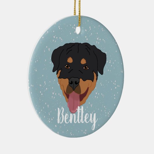 Personalisiert Rottweiler Weihnachten Keramik Ornament (Rechts)
