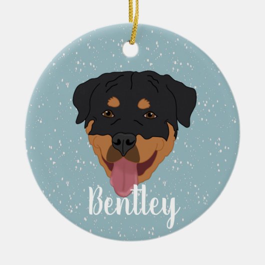 Personalisiert Rottweiler Weihnachten Keramik Ornament (Vorne)