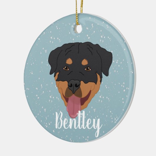 Personalisiert Rottweiler Weihnachten Keramik Ornament (Links)