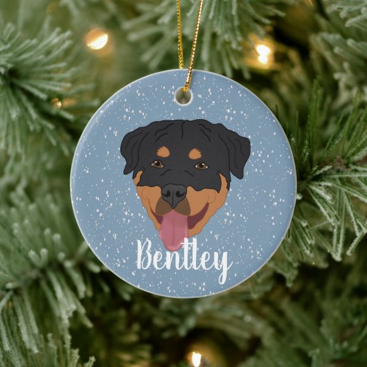Personalisiert Rottweiler Weihnachten Keramik Ornament (Baum)