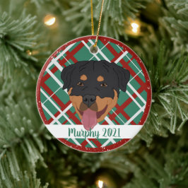 Personalisiert Rottweiler Weihnachten Keramik Ornament