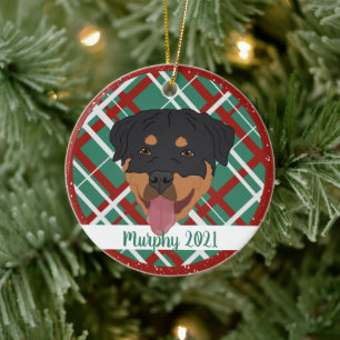 Personalisiert Rottweiler Weihnachten Keramik Ornament