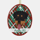 Personalisiert Rottweiler Weihnachten Keramik Ornament (Rechts)