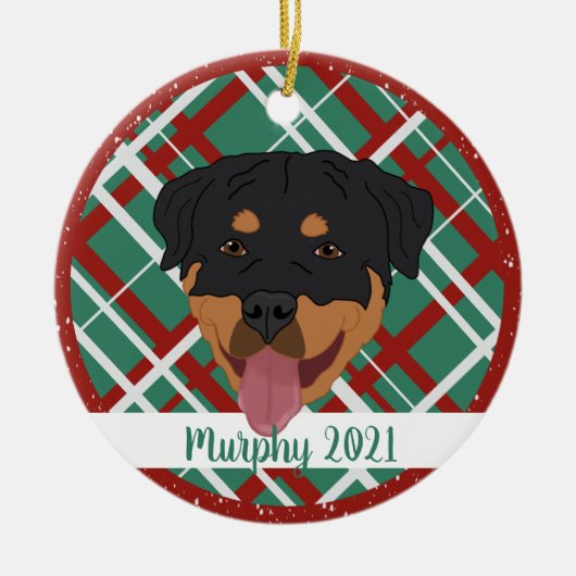 Personalisiert Rottweiler Weihnachten Keramik Ornament (Vorne)