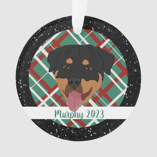 Personalisiert Rottweiler Weihnachten Ornament (Vorderseite)