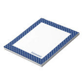 Personalisiert Royal Blue Polka Dot Pattern Notizblock (Rotiert)