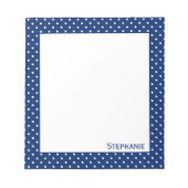 Personalisiert Royal Blue Polka Dot Pattern Notizblock (Vorderseite)