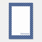 Personalisiert Royal Blue Polka Dot Pattern Post-it Klebezettel (Vorderseite)