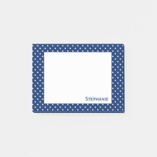 Personalisiert Royal Blue Polka Dot Pattern Post-it Klebezettel
