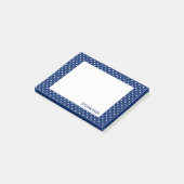 Personalisiert Royal Blue Polka Dot Pattern Post-it Klebezettel (angewinkelt)