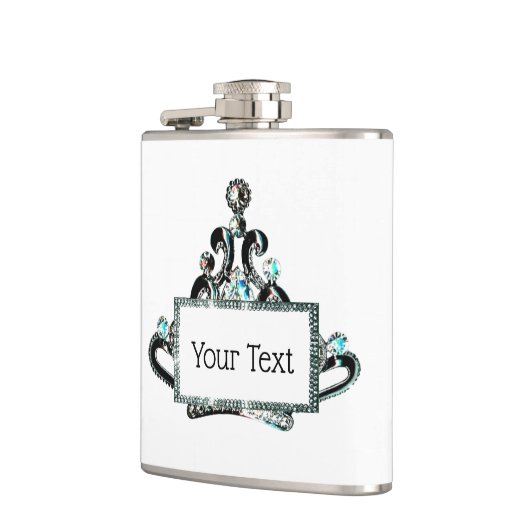 Personalisiert "Royal Tiara" Flachmann (Links)