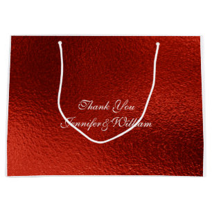 Personalisiert Royal Wedding Red Metallic Shiny Große Geschenktüte