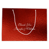 Personalisiert Royal Wedding Red Metallic Shiny Große Geschenktüte (Rückseite)