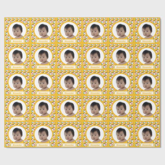 Personalisiert Royalty Baby Foto Geschenkpapier (Flach)