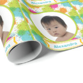 Personalisiert Royalty Baby Foto Geschenkpapier (Rolleneckpunkt)