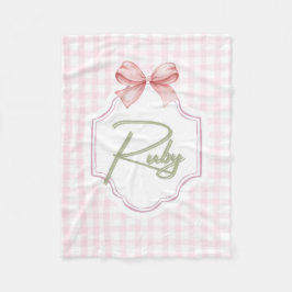 Personalisiert Ruby Baby Girl Kinderzimmer Bow&Gin Fleecedecke
