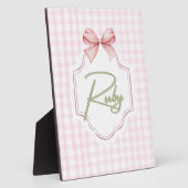 Personalisiert Ruby Baby Girl Kinderzimmer Bow&Gin Fotoplatte (Seite)