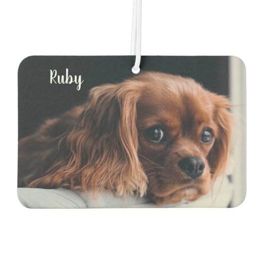 Personalisiert Ruby Cavalier King Charles Spaniel Autolufterfrischer (Rückseite)