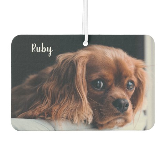 Personalisiert Ruby Cavalier King Charles Spaniel Autolufterfrischer (Vorderseite)