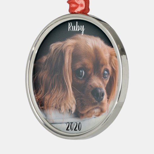 Personalisiert Ruby Cavalier King Charles Spaniel Ornament Aus Metall (Links)