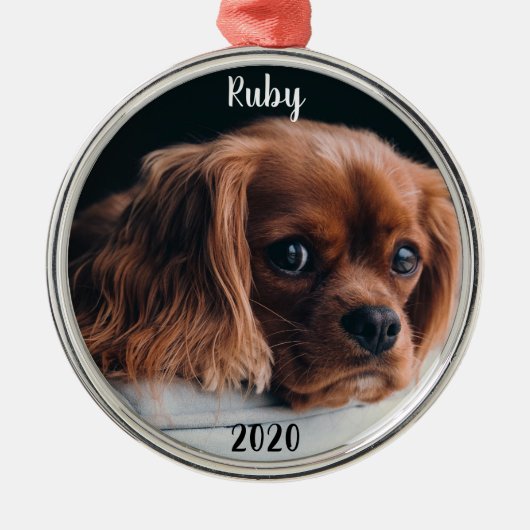 Personalisiert Ruby Cavalier King Charles Spaniel Ornament Aus Metall (Vorne)