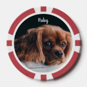Personalisiert Ruby Cavalier King Charles Spaniel Pokerchips (Vorderseite)