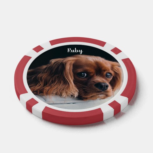 Personalisiert Ruby Cavalier King Charles Spaniel Pokerchips (Einzeln)