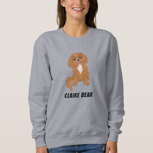 Personalisiert Ruby Cavalier King Charles Spaniel Sweatshirt (Vorderseite)