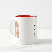 Personalisiert Ruby Cavalier King Charles Spaniel Zweifarbige Tasse (Vorderseite Links)