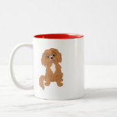 Personalisiert Ruby Cavalier King Charles Spaniel Zweifarbige Tasse (Links)