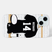 Personalisiert Rugby Jersey Black und White Case-Mate iPhone Hülle (Rückseite (Horizontal))
