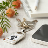 Personalisiert Rugby Jersey Black und White Schlüsselanhänger (Seite)