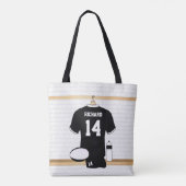 Personalisiert Rugby Jersey Black und White Tasche (Rückseite)