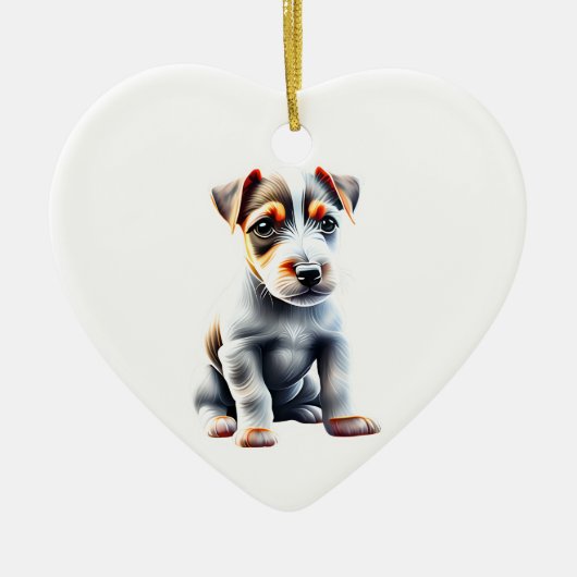 Personalisiert Russell Terrier Puppy Keramik Ornament (Vorne)