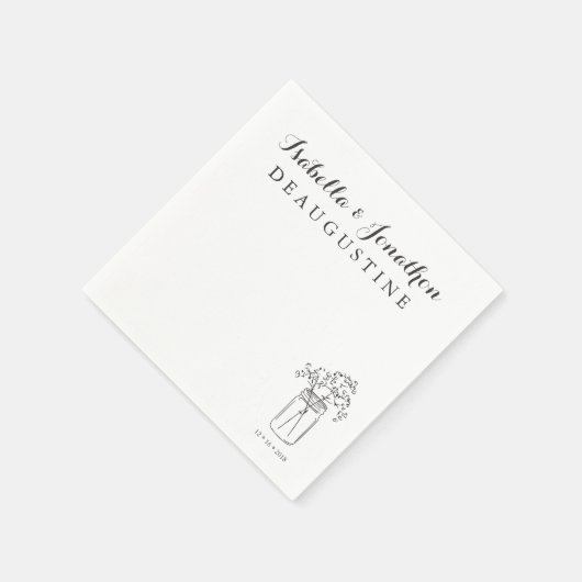 Personalisiert Rustic Wedding Mason Jar Serviette (Ecke)