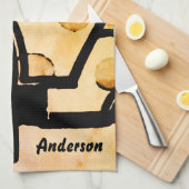 Personalisiert rustikal Abstrakt Geschirrtuch (Viertel Falte)