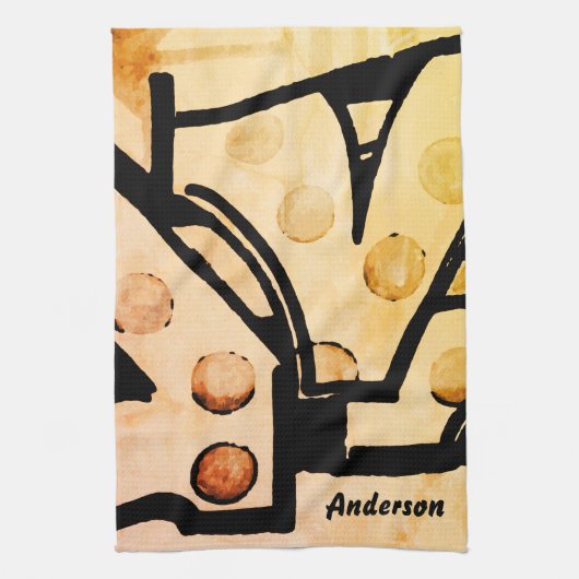 Personalisiert rustikal Abstrakt Geschirrtuch (Vertikal)