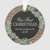 Personalisiert Rustikal Unser erster Weihnachtsfes Ornament (Vorderseite)
