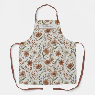 Personalisiert Rustikale Boho Blume Terracotta Schürze