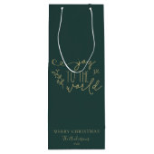 Personalisiert rustikale frohe Weihnachtsfamilie Geschenktüte Für Weinflaschen (Rückseite)