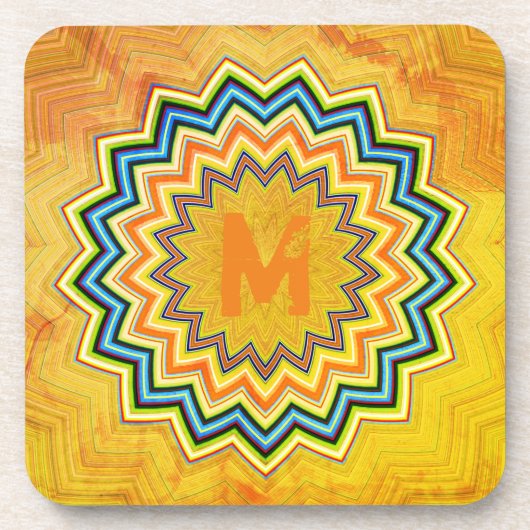 Personalisiert Rustikale Mandala Getränkeuntersetzer (Vorderseite)
