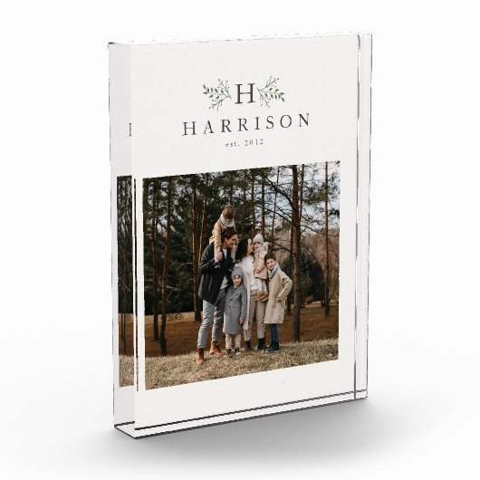 Personalisiert rustikale Monogramm Fotoblock (Links)