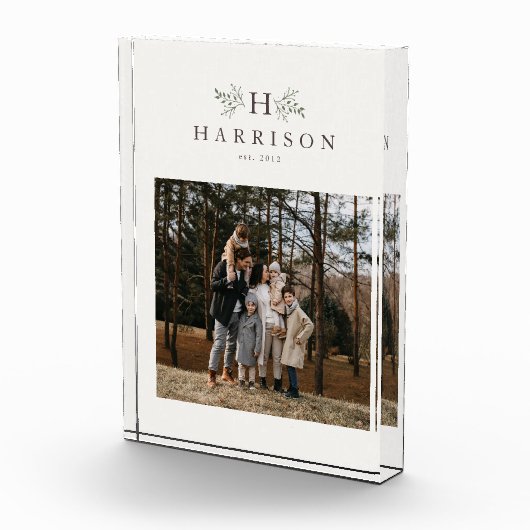 Personalisiert rustikale Monogramm Fotoblock (Rechts)