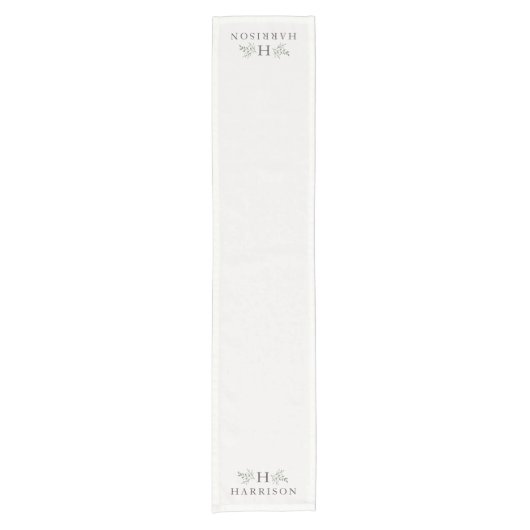 Personalisiert rustikale Monogramm Kurzer Tischläufer (Vorderseite)