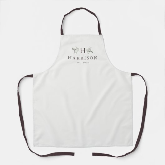 Personalisiert rustikale Monogramm Schürze (Vorderseite)
