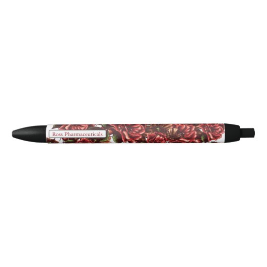 Personalisiert Rustikale Vintage Rote Rosen Pen Kugelschreiber (Vorderseite)