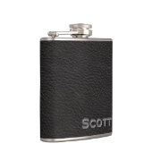 Personalisiert | Rustikaler Maskuliner Lederlook Flachmann (Rechts)