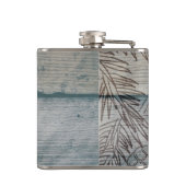 Personalisiert | Rustikaler Wald Winter Pine Tree Flachmann (Rückseite)