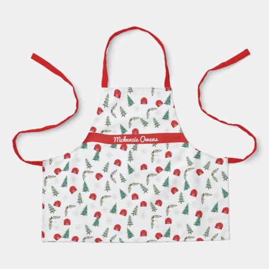 Personalisiert Rustikaler Weihnachtsstall Schürze (Vorderseite)