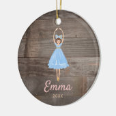 Personalisiert Rustikaler Zucker Fairy Ballerina Keramik Ornament (Links)